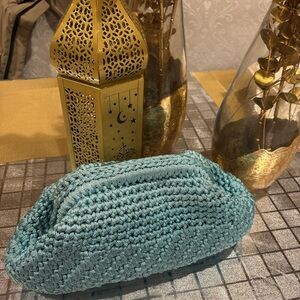 Elegant Blue Crochet Clutch